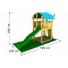 Jungle Gym Turn de joaca Fort cu tobogan de 290 cm